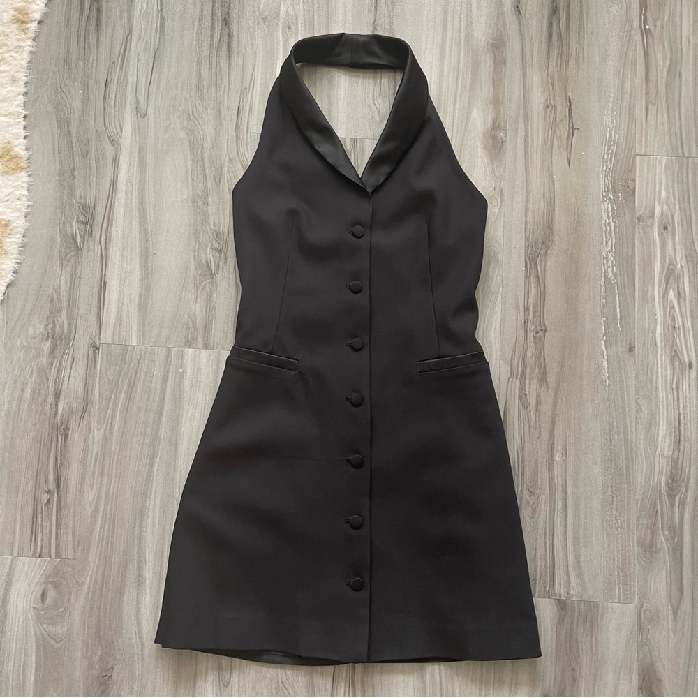 Zara Black Sheath Halter Dress Cocktail